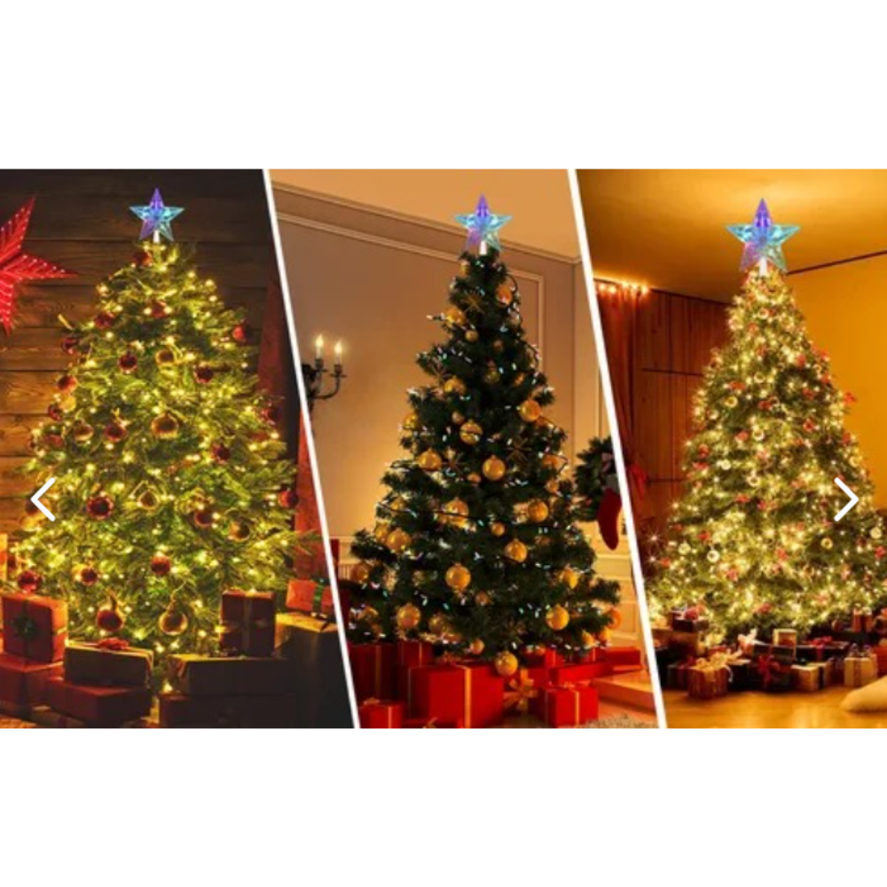 ESTRELLA LUMINOSA LED MULTICOLOR PARA PUNTA DE ARBOL DE NAVIDAD