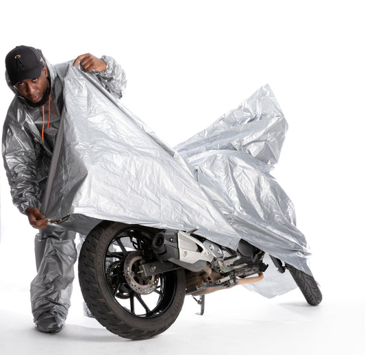 IMPERMEABLE METALIZADO + PIJAMA METALIZADA PARA MOTO