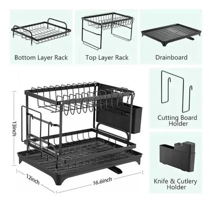 ESCURRIDOR DE PLATOS DE 2 NIVELES PREMIUM