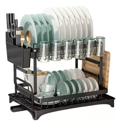 ESCURRIDOR DE PLATOS DE 2 NIVELES PREMIUM