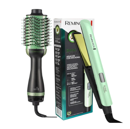 COMBO PLANCHA Y CEPILLO SECADOR AGUACATE