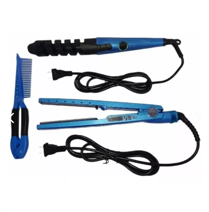 COMBO NANO TITANIUM - PLANCHA, PEINE Y RIZADOR