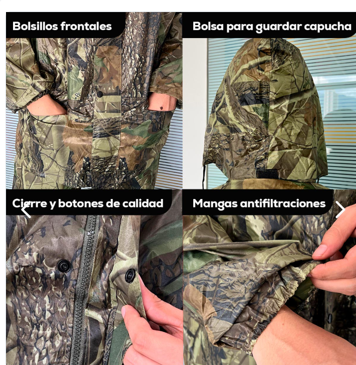 IMPERMEABLE CAMUFLADO 2 PIEZAS PARA MOTO