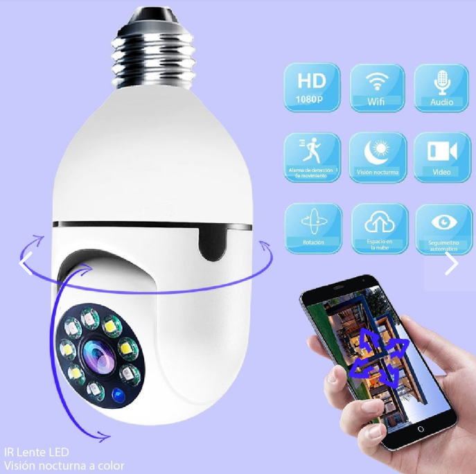 CAMARA DE SEGURIDAD WIFI BOMBILLO ROBOTI