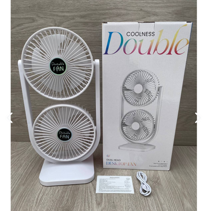 VENTILADOR DOBLE PORTATIL RECARGABLE