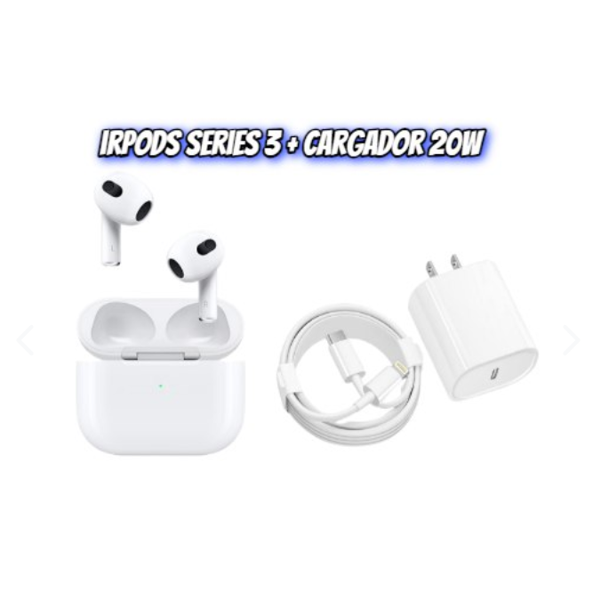 COMBO AIRPODS SERIE 3 2023 Y CARGADOR 20W 1.1