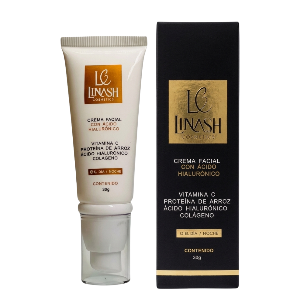 CREMA FACIAL LINASH CON ACIDO HIALURONICO - NUTRICION Y FIRMEZA