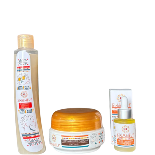 KIT LIMPIEZA, HIDRATACION, NUTRICION Y CRECIMIENTO SWAHILY 250GR