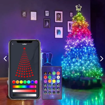 NAVIDAD - GUIRNALDA DE LUCES LED RGB INTELIGENTES CON CONTROL REMOTO 10MTS