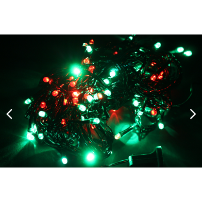 NAVIDAD - GUIRNALDA DE LUCES LED NAVIDEÑAS VERDE Y ROJO 8M