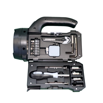 LINTERNA LED CON KIT DE HERRAMIENTAS INTEGRADO 2 EN 1 X17PCS