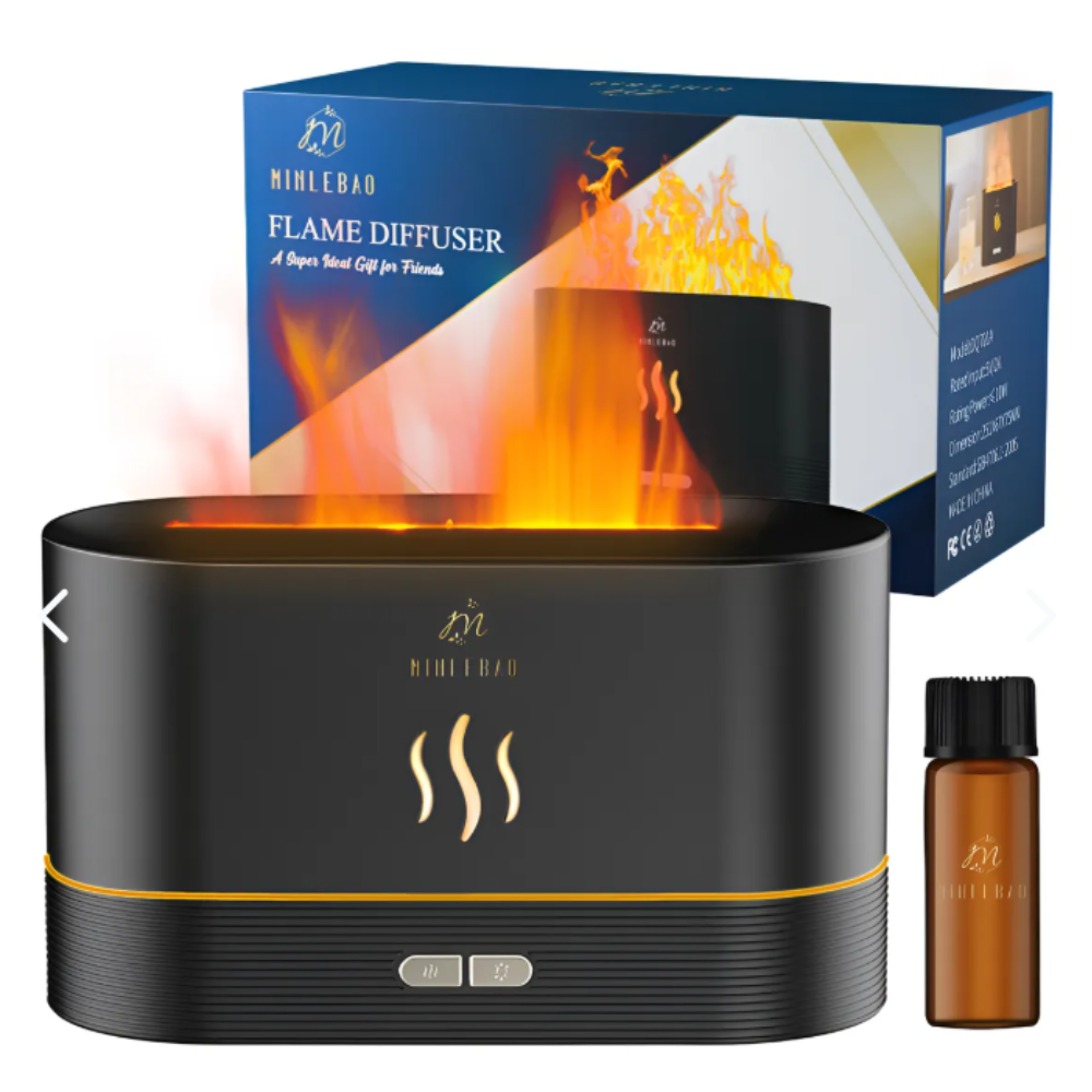HUMIFICADOR Y DIFUSOR DE AROMAS ULTRASONICO CON EFECTO LLAMA DE FUEGO