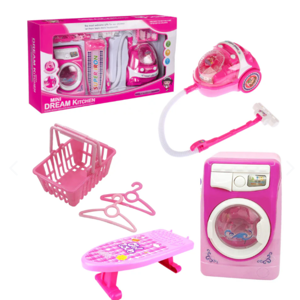 SET DE ELECTRODOMESTICOS DE JUGUETE INFANTIL - LAVANDERIA Y LIMPIEZA