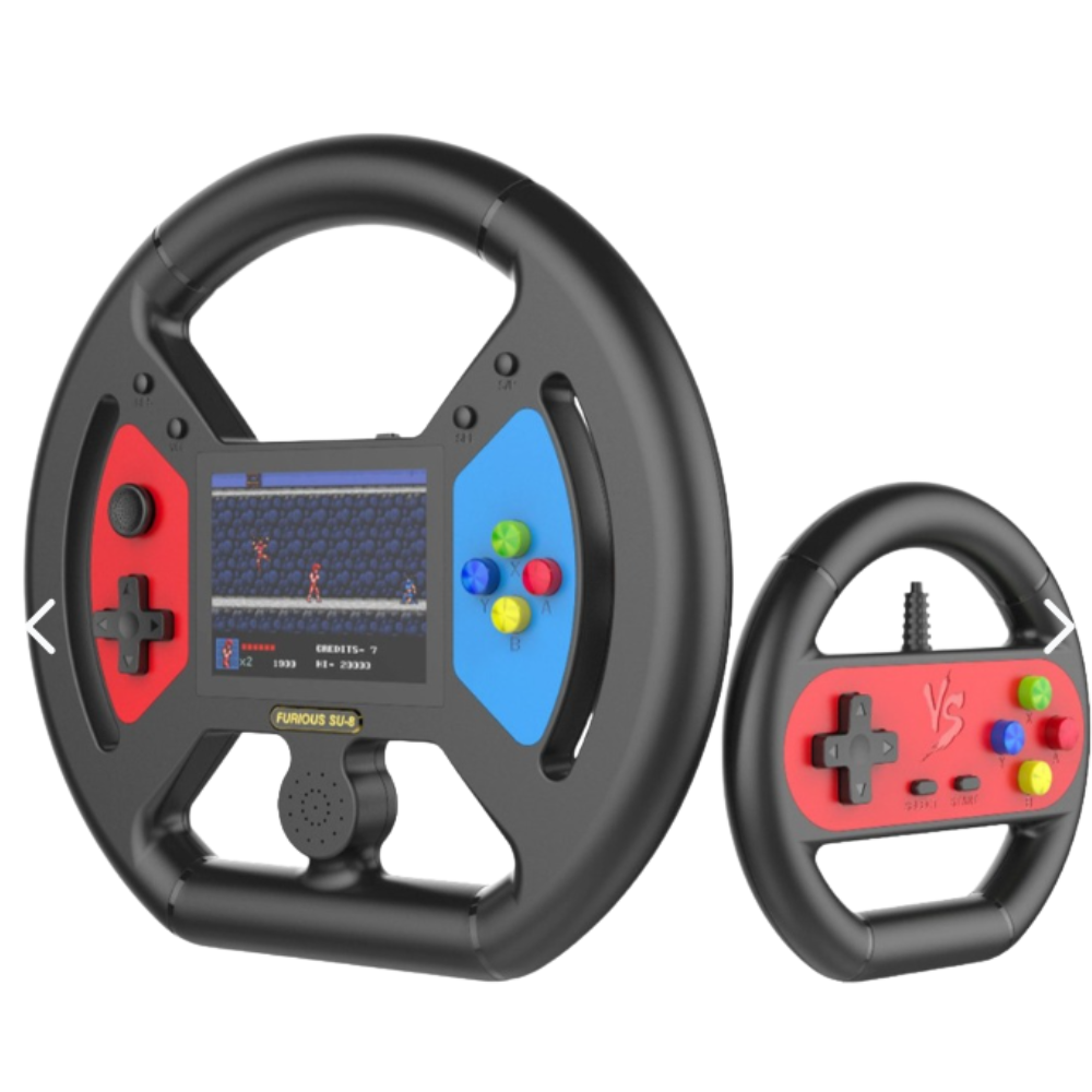 CONSOLA RETRO CON VOLANTES INALAMBRICOS