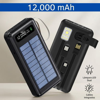 POWER BANK 12.000 MAH CARGA SOLAR PORTABLE