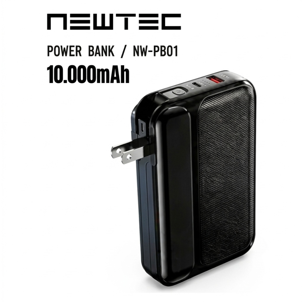 POWER BANK NEWTEC NWPB01 10.000 MAH CON ENCHUFE INTEGRADO