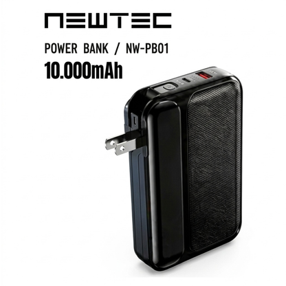 POWER BANK NEWTEC NWPB01 10.000 MAH CON ENCHUFE INTEGRADO
