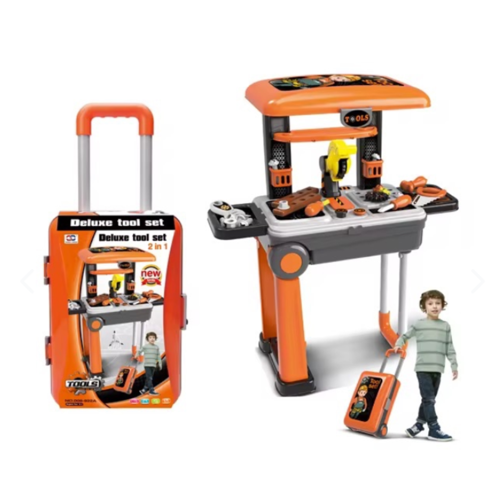 SET DE HERRAMIENTAS INFANTIL CONVERTIBLE EN MALETA CON RUEDAS