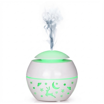 HUMIFICADOR ULTRASONICO Y DIFUSOR DE AROMAS CON DISEÑO DE ESTRELLAS Y LUZ LED
