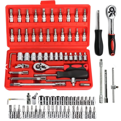 JUEGO DE HERRAMIENTAS 46PCS RATCHET ESTUCHE