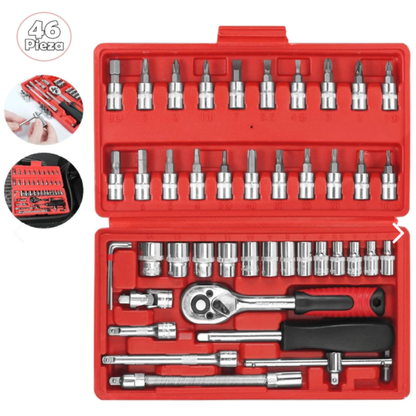 JUEGO DE HERRAMIENTAS 46PCS RATCHET ESTUCHE