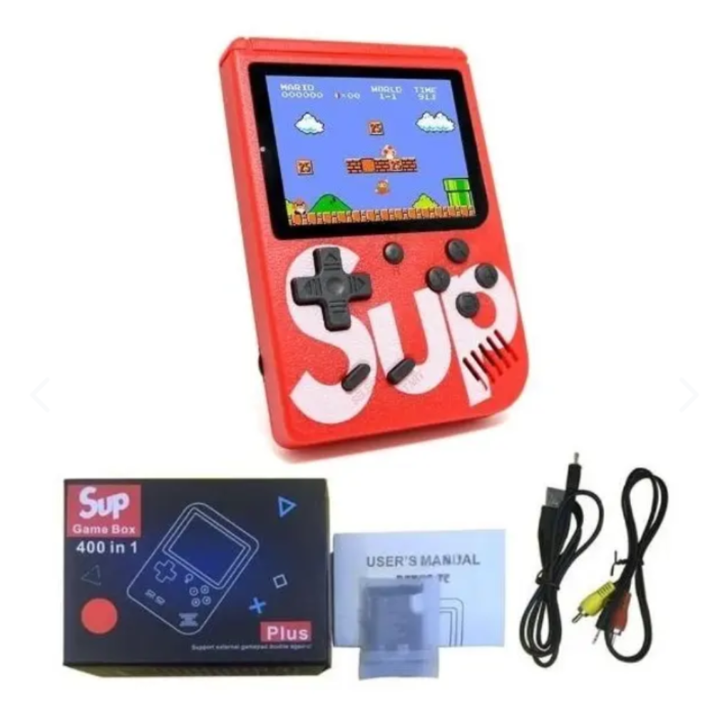 CONSOLA MINI DE VIDEOJUEGOS PORTATIL RETRO SUP GAME BOX 400 EN 1 CON MANDO