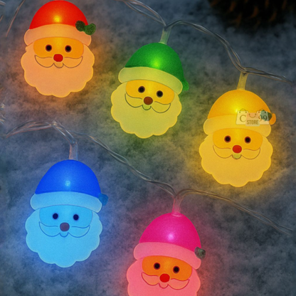 SERIE DE LUCES NAVIDEÑAS LED MULTICOLOR CON FIGURAS DE SANTA CLAUS