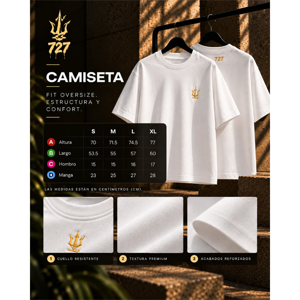 CAMISETA BLANCA OVERSIZE 727 - ESSENTIAL