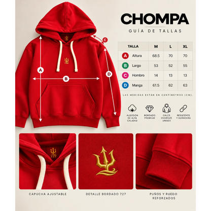 CHOMPA ROJA 727 - COMFORT PERCHADA 430G