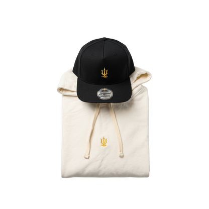 COMBO URBANO GORRA NEGRA Y CHOMPA MARFIL 727 - STREETWEAR ESENCIAL