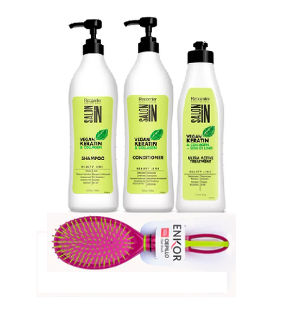 KIT VEGAN KERATIN + CEPILLO ENKOR