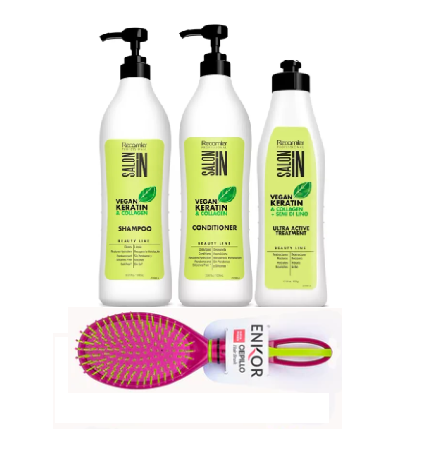 KIT VEGAN KERATIN + CEPILLO ENKOR