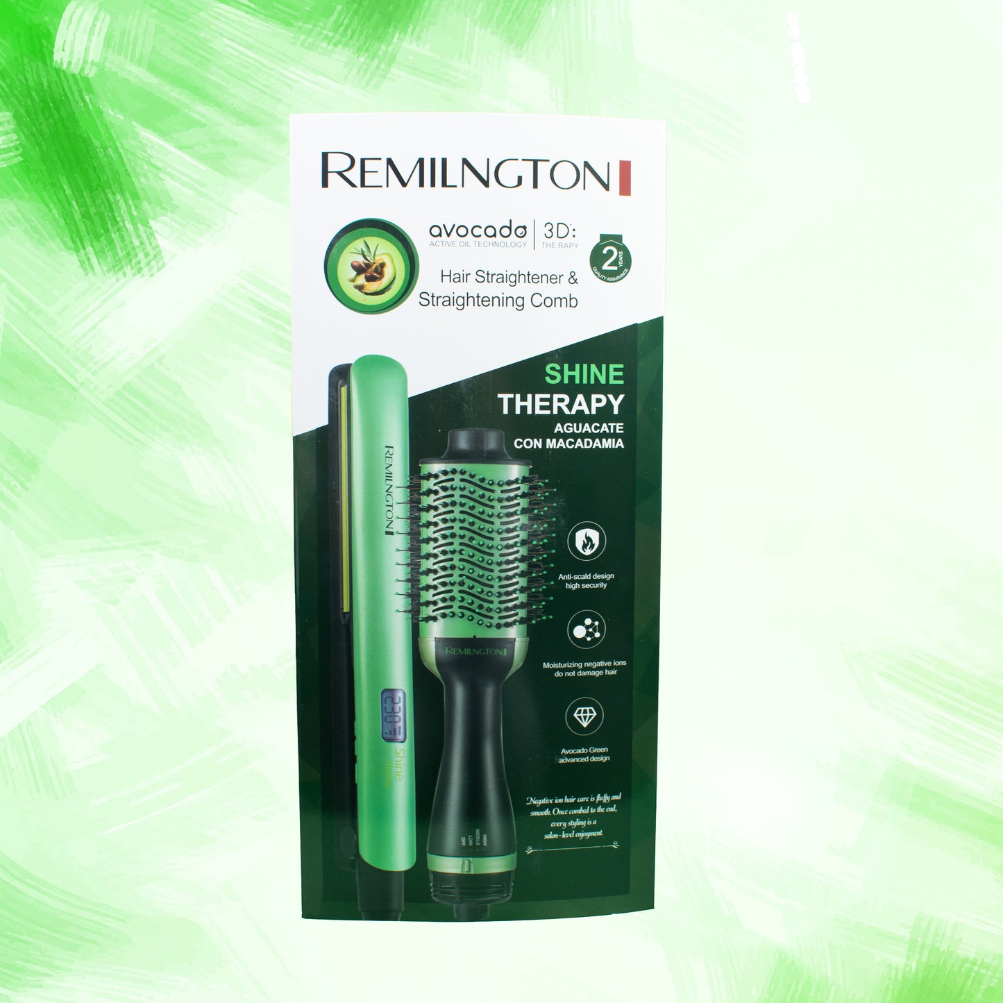 COMBO PLANCHA Y CEPILLO SECADOR AGUACATE