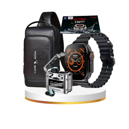 COMBO BOLSO ANTIROBO + SMART WATCH T10 ULTRA + AUDIFONO M25