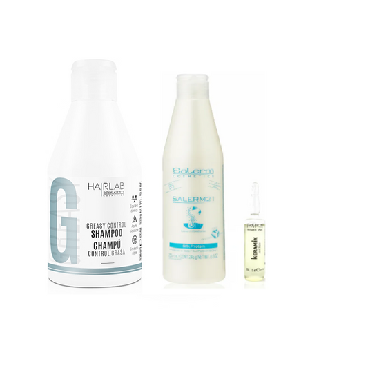 KIT SHAMPOO +TRATAMIENTO SALERM 21 + AMPOLLETA KERAMIX